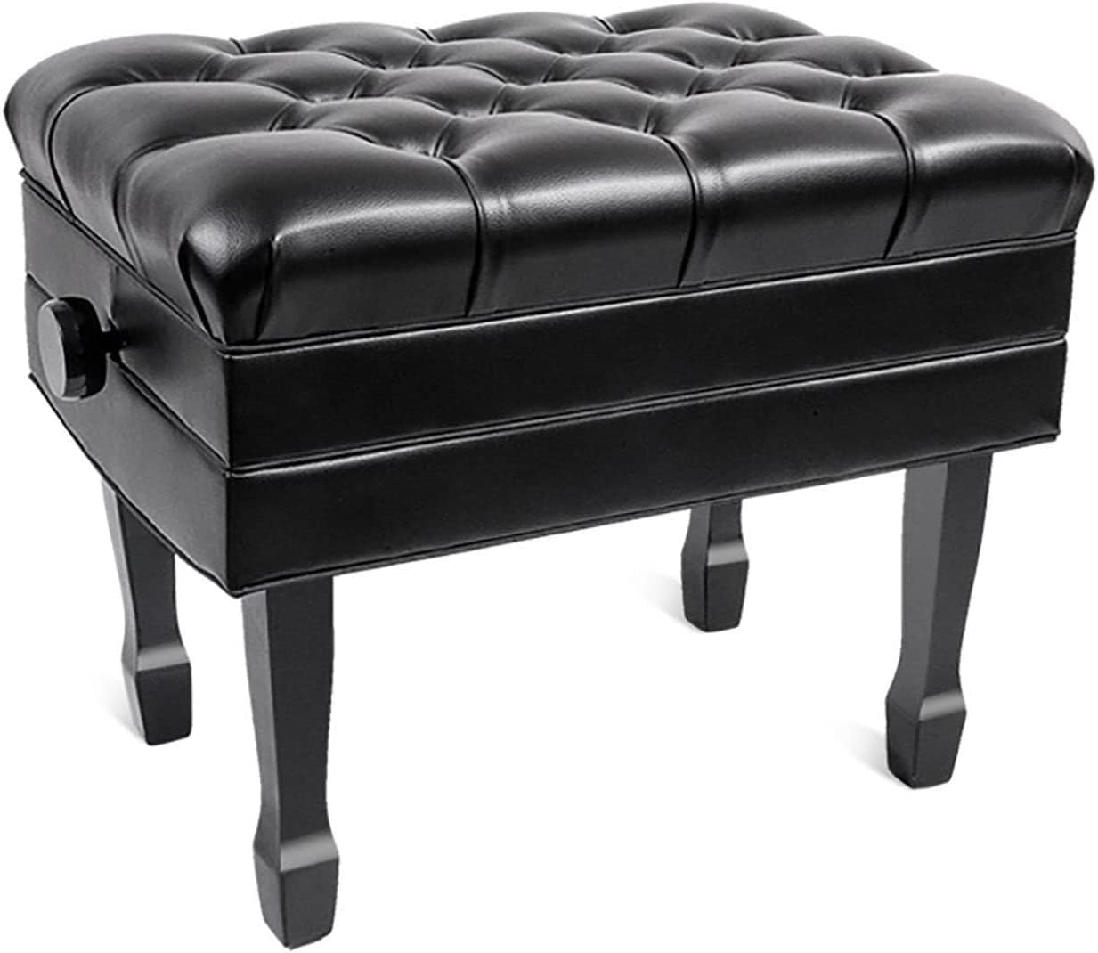 EliteBloom Luxury Leather Piano Bench with Height Adjustable Padded Seat and Waterproof Cushion Piano Stool with Solid Flip Top for Extra Music Storage,