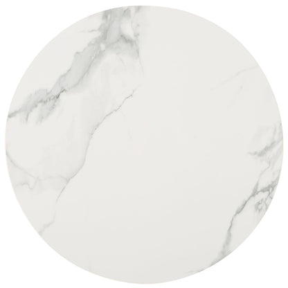 SAFAVIEH Home Collection - Samie Coffee Table, Round White Ceramic Faux Marble Top with Walnut Brown Wood Base (COF2902A)