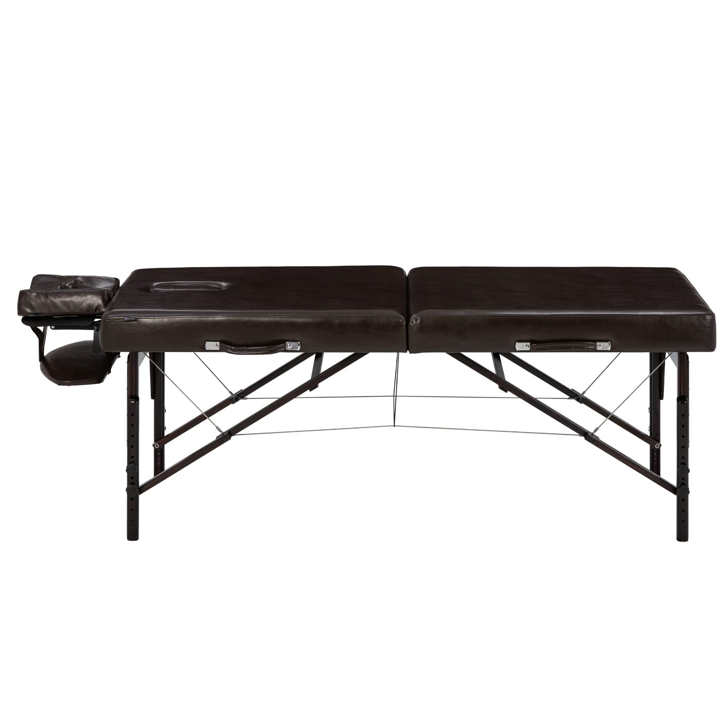 Master Massage 31" Supreme LX Extra Wide SPA Salon Facial Beauty Bed Portable Massage Table with Ambient Lighting System, Easy Set Up PU Upholstery 3" Thick Memory Foam, Coffee
