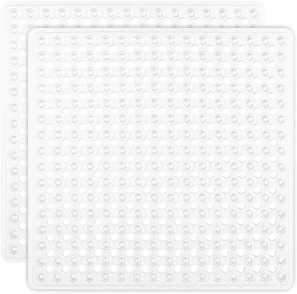 21x21 Inch, 2 Pack GORILLA GRIP Patented Square Shower Stall Mat, Small Bathtub Floor Mats for Stand Up Showers