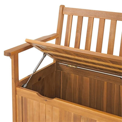 Londonderry 47 in. W Acacia Wood Outdoor Storage Bench, Store Blankets, Cushions, 100% Weather Resistant Wood, Perfect for Modern Garden Setting, Outdoor Furniture, Patio Bench, Garden