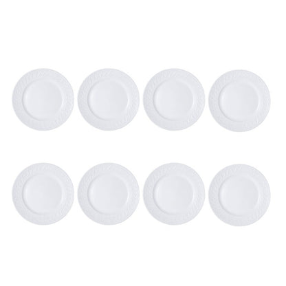 Pfaltzgraff Sylvia 32-Piece White Dinnerware Set, Service for 8, Durable Stoneware Plates, Bowls, and Mugs, Microwave and Dishwasher Safe