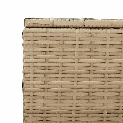 GKHPYURE Mix Beige Poly Rattan Patio Storage Box 259.9 Gal, Waterproof Bag for Cushions, Gas Springs Lid, Powder-Coated Steel Frame