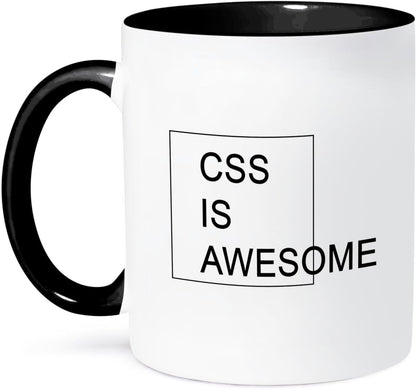 3dRose mug_221166_4 CSS IS AWESOME, Two Tone Black Mug, 11oz