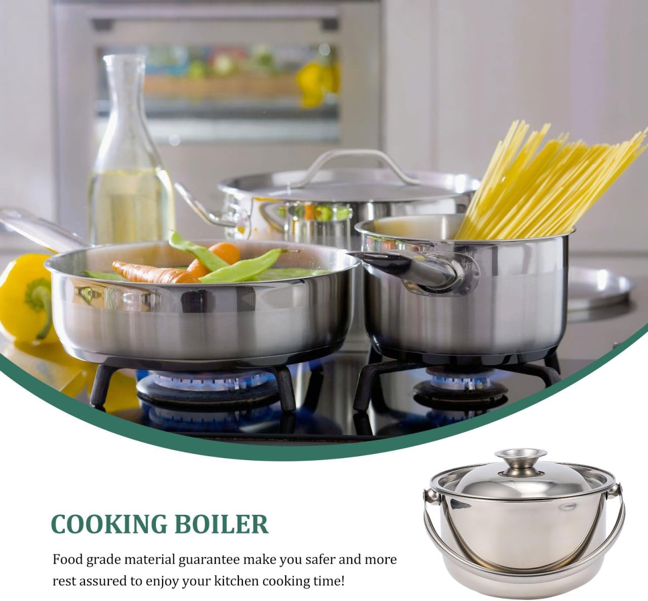 Stainless Steel Cooking Bowl Pasta Pan with Lids, Italian Pasta Cooking Pot, Egg Mixing Bowls, Sauce Pot with Lid,