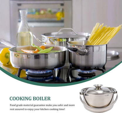 Stainless Steel Cooking Bowl Pasta Pan with Lids, Italian Pasta Cooking Pot, Egg Mixing Bowls, Sauce Pot with Lid,