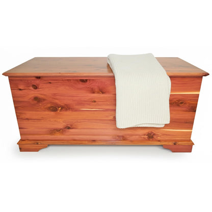 DutchCrafters Rustic Solid Wood Natural Wooden Cedar Chest, Aromatic Cedar Scent - Linen Blanket Storage Chest, Clothes Storage Trunk, End of Bed Storage Bench - Amish Made in USA (42" Width)