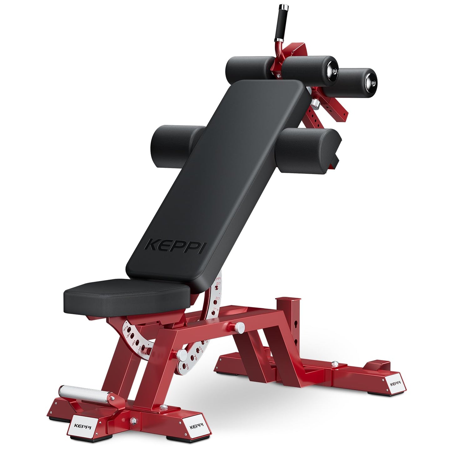 KeppiFitness Weight Bench, 1500LBS Capacity Workout Bench, 17” Bench Press Height, 11+8 Adjustable Weight Bench with Flat/Incline/Decline Angle and On-end Storage - Bench6000 (2026 Version Red Frame)