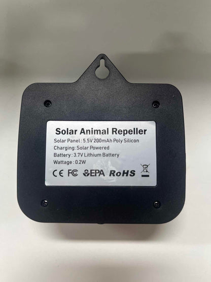 Solar Animal Repeller: Ultrasonic Coyote Deterrent Outdoor with Red Predator Lights - Effective Deer Repellent for Garden & Farm - Nocturnal Predator Deterrent