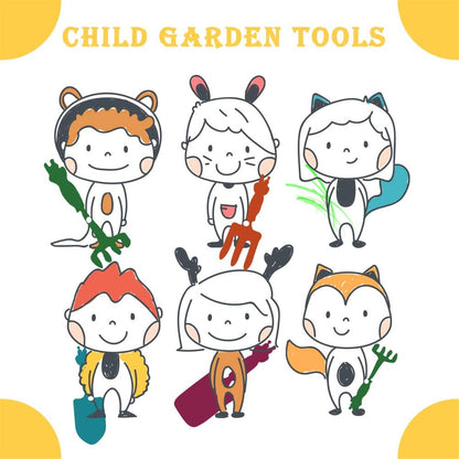 Set: 4 1 Kids Gardening Tools Gloves Cute Shovel Spade for Kid Garden Work with Toddler Gloves for Teen Boy Girls