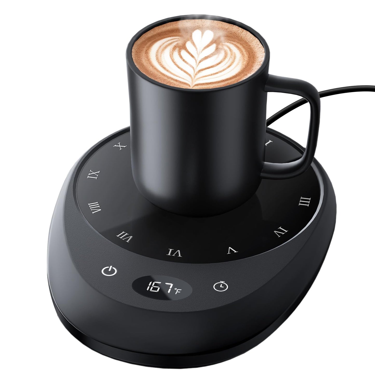 MEION Coffee Mug Warmer for Desk, Coffee Cup Warmer, 4 Temp Settings & 1-12H Timer, Coffee Warmer with Auto Shut Off Smart Gravity Sensor, Beverage & Candle Warmer Coffee Gifts Accessories(Black)