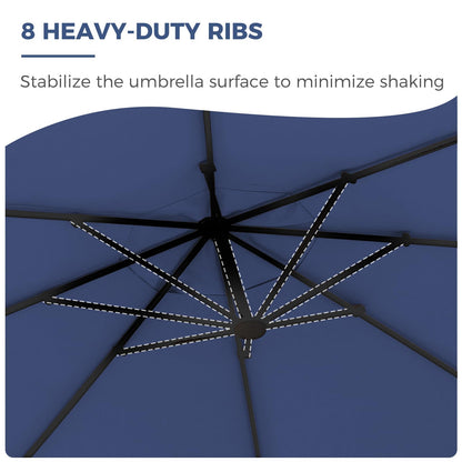 Grand patio 12 FT Patio Cantilever Umbrella Outdoor Large Round Aluminum Offset Umbrella Base Included for Deck Yard (Navy Blue, 12 FT)
