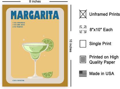Poster Master Margarita Poster: Retro Cocktail Recipe Print for Aesthetic Kitchen or Restaurant Decor