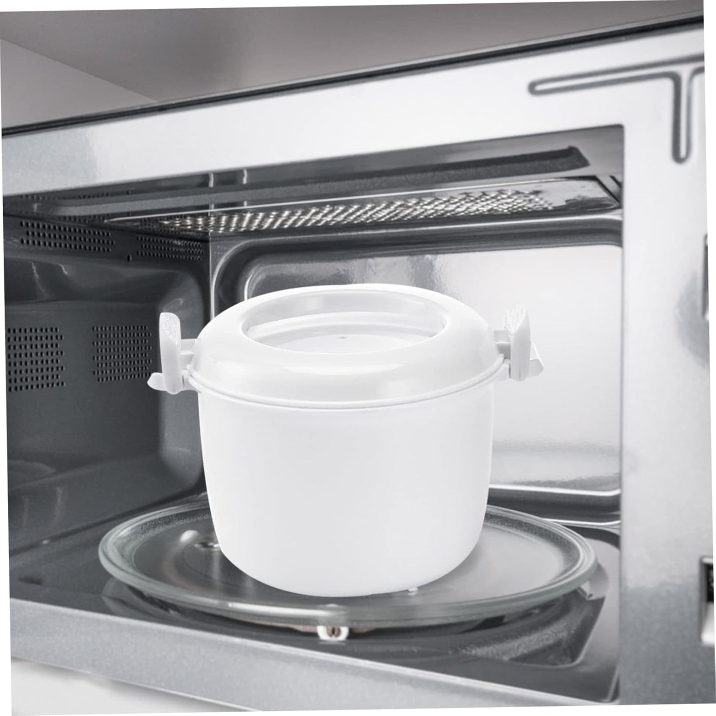 Microwave Rice Cooker and Food Storage Bowl with Lid, Microwave Rice Cooking and Steamer Basket