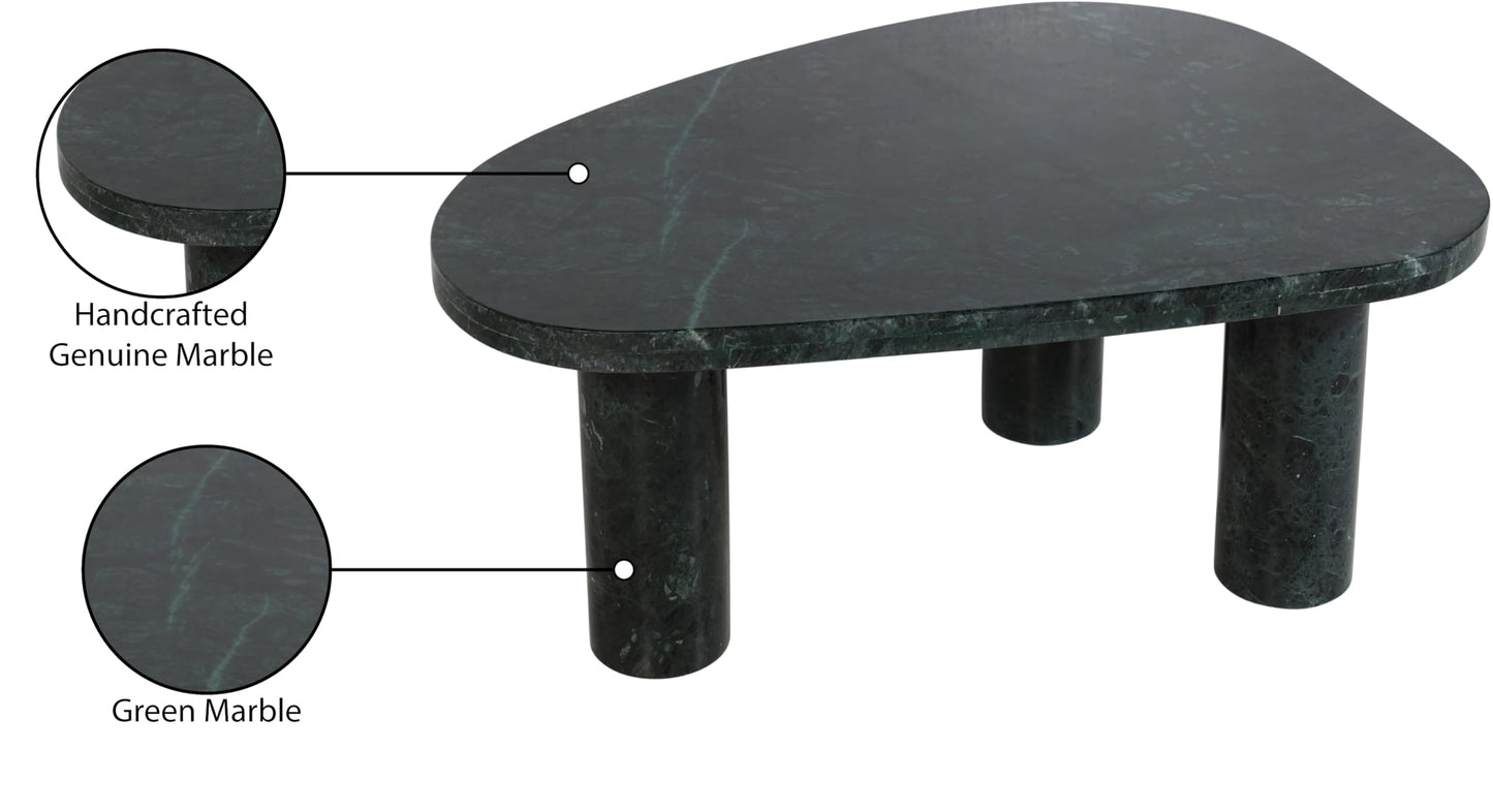 Meridian Furniture Messina Green Genuine Marble Coffee Table