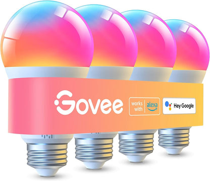 Govee LED Smart Light Bulbs, 1000LM Color Changing Light Bulb, Wi-Fi & Bluetooth Light Bulbs, Work with Alexa and Google Assistant, Dimmable RGBWW A19 75W Equivalent Smart Bulbs, 2 Pack