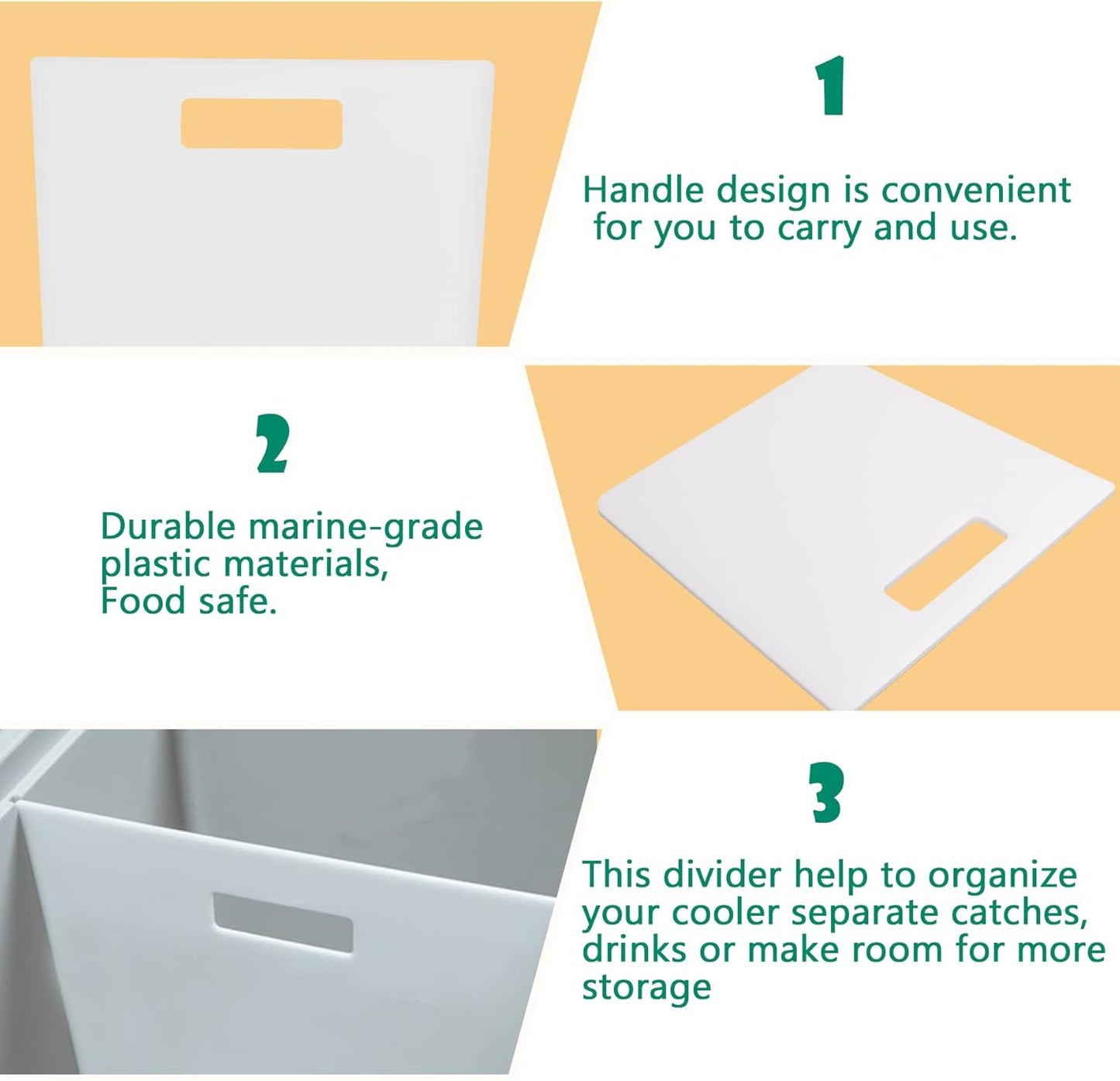 Cooler Divider/Cutting Board Compatible with Rtic 45 Gallon Coolers, White Cooler Accessories.