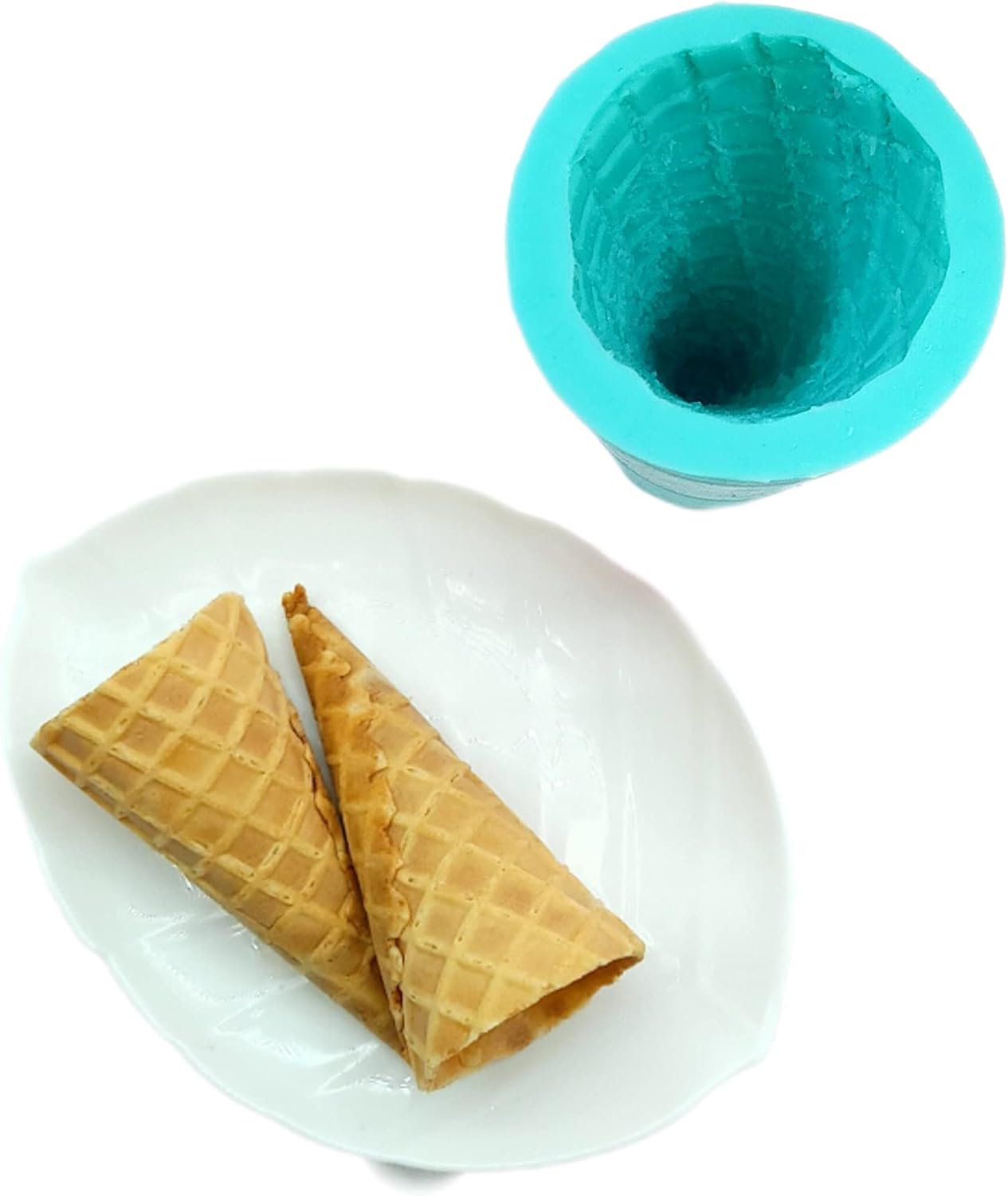 Natucraft 3D NC059 Waffle cone silicone mold ice cream cone mold Ice cream cone mold wax melt mold realistic ice cream