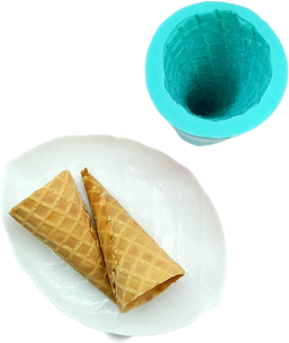 Natucraft 3D NC059 Waffle cone silicone mold ice cream cone mold Ice cream cone mold wax melt mold realistic ice cream