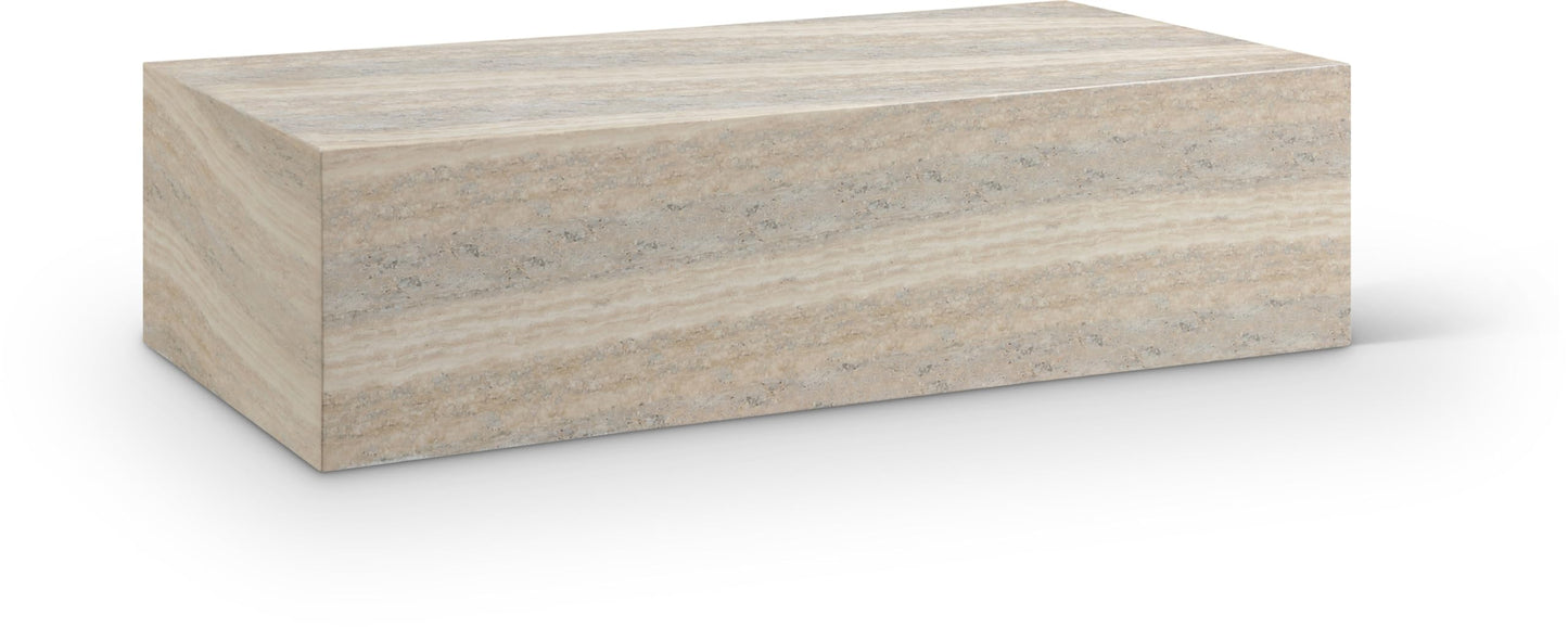 Meridian Furniture Piazza Travertine Finish Concrete Indoor/Outdoor Coffee Table