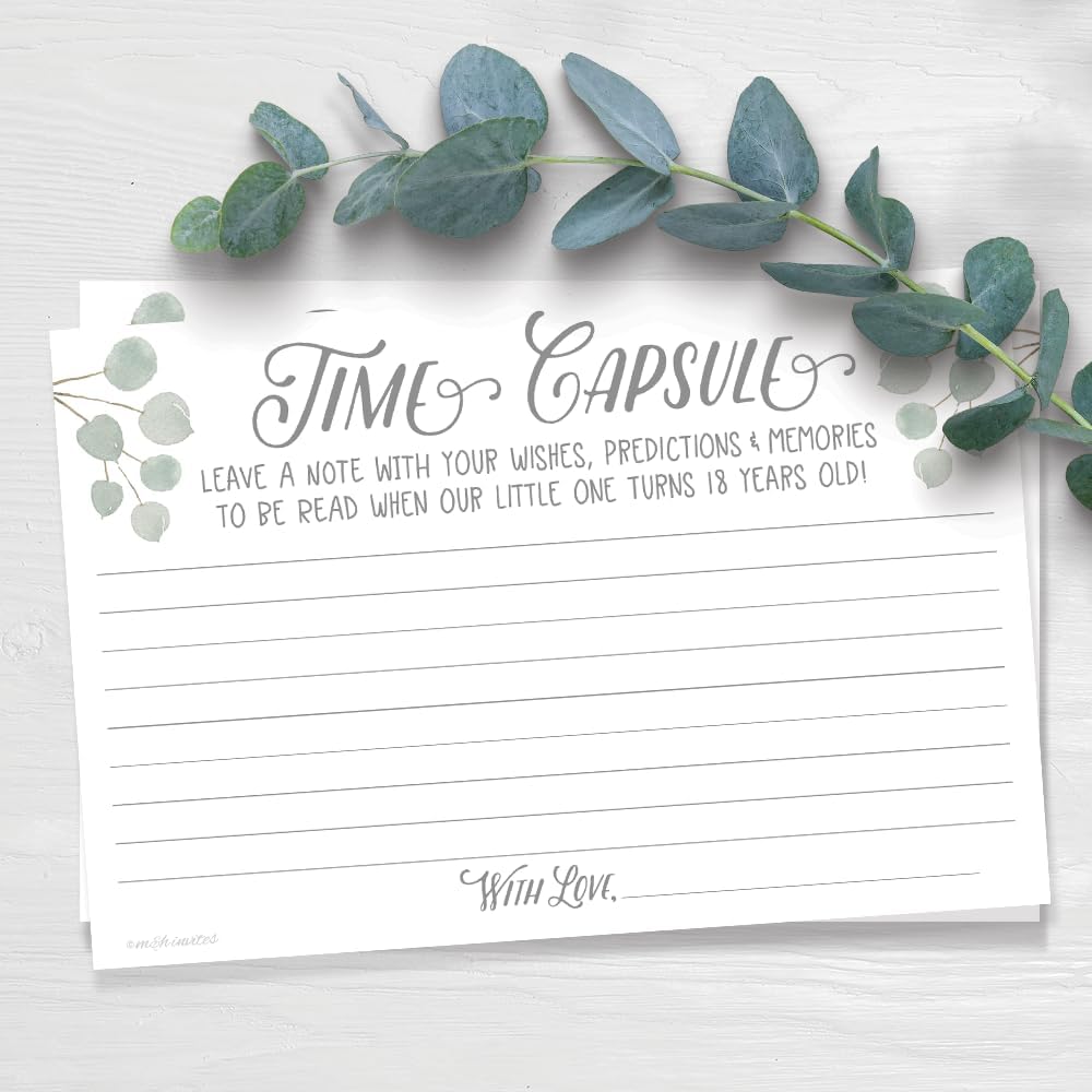 m&h invites Time Capsule Message Cards - 50 Count for Baby Shower or 1st Birthday Game Activity