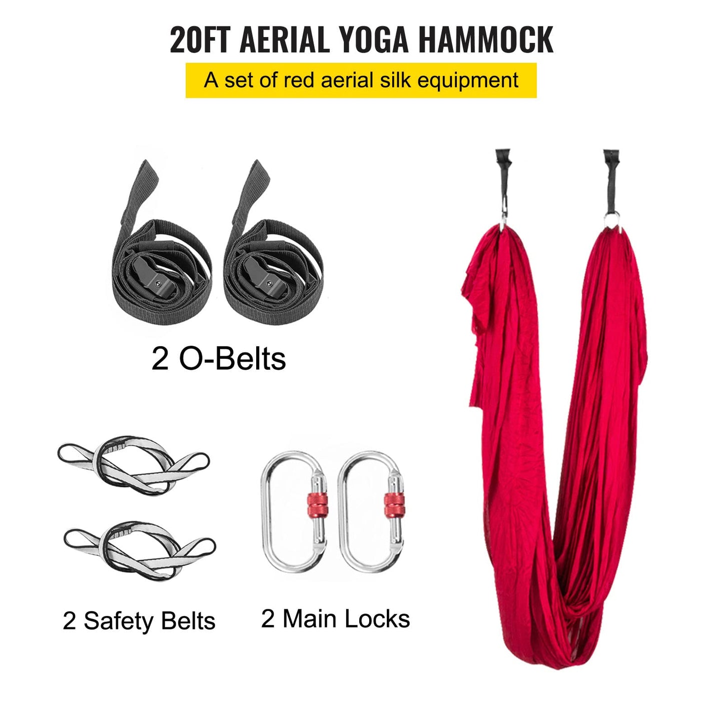 Happybuy Yoga Sling Inversion, 9.6 FT Inversion Yoga Swing Stand 68lbs, 551lbs/250kg Aerial Yoga Frame with 236in/6m Yoga Swing Inversion Sling Body Yoga Bundle Safety Belts Wine Red