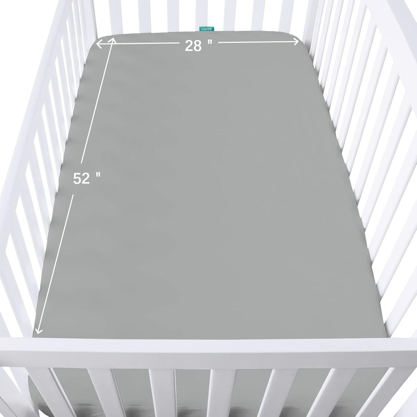 Skiennix Waterproof Crib Sheets - Ultra Soft & Breathable Toddler Mattress Protector | 2 Pack, Grey