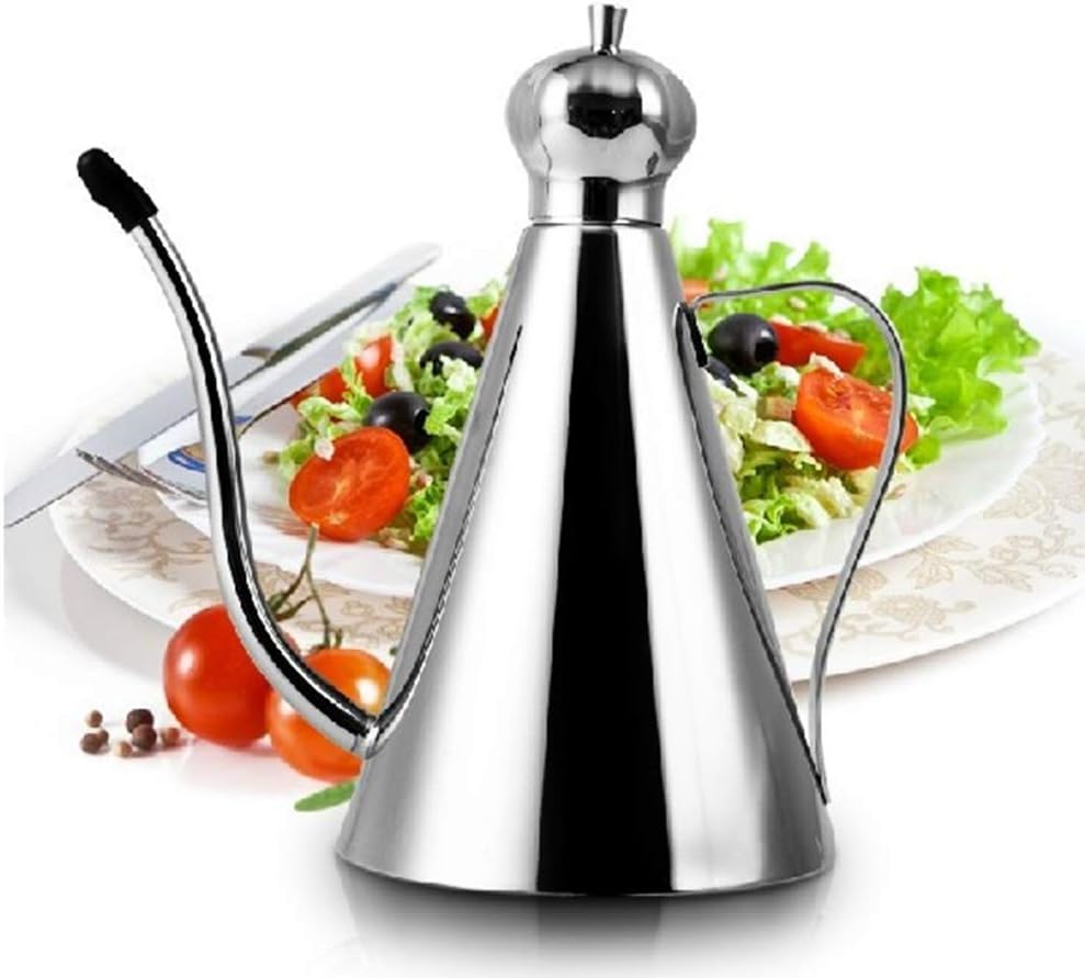 Stainless Steel Olive Oil Dispenser Bottle - Leakproof Oil Pot, Kitchen Storage Container (350ml)