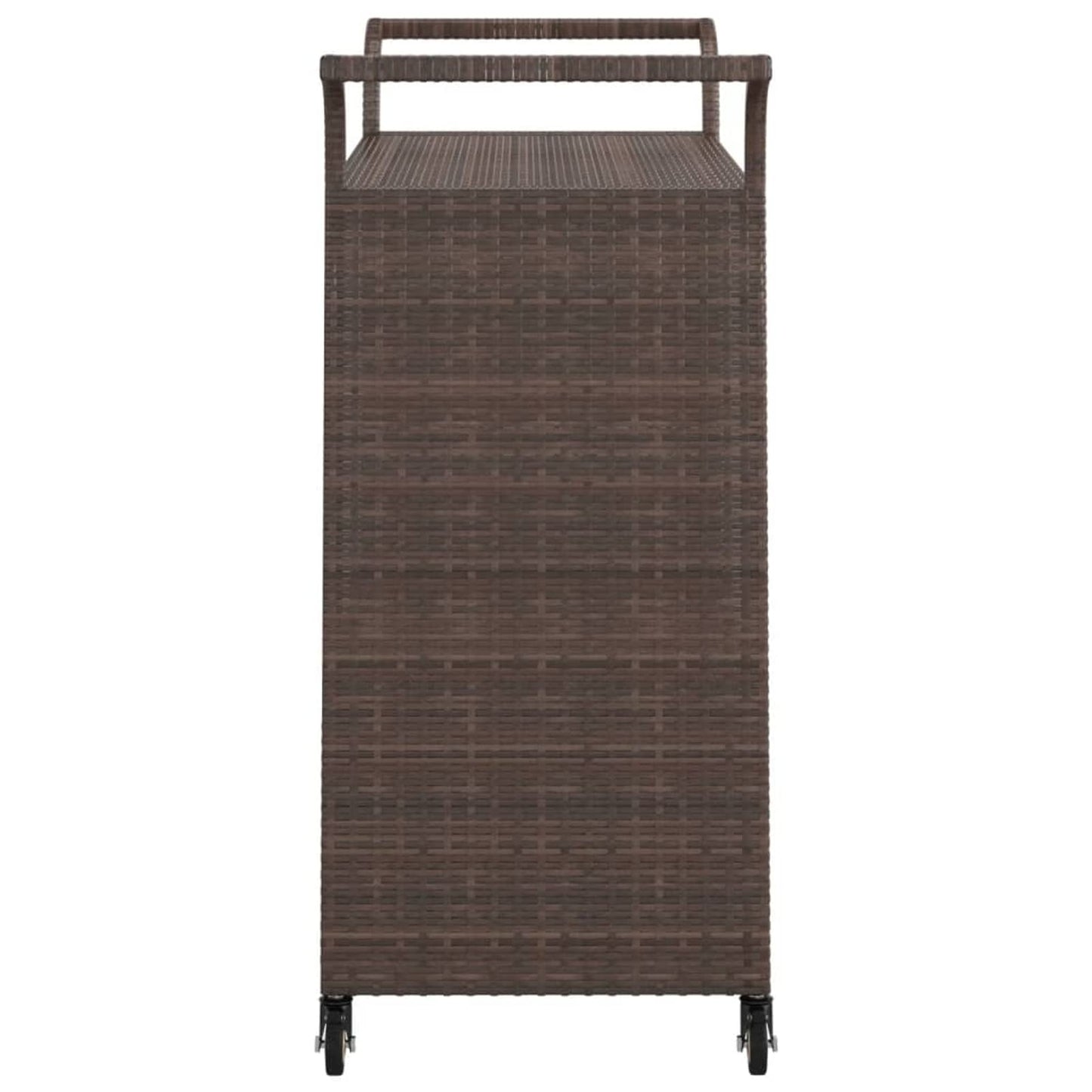 Gecheer Bar Cart with Drawer Brown 39.4"x17.7"x38.2" Poly Rattan 1103206A