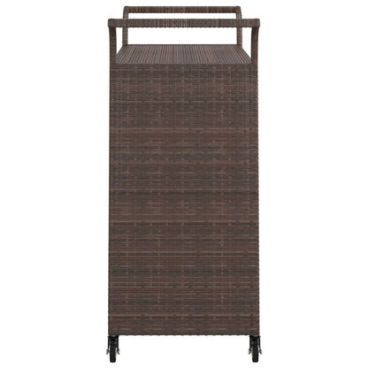 Gecheer Bar Cart with Drawer Brown 39.4"x17.7"x38.2" Poly Rattan 1103206A