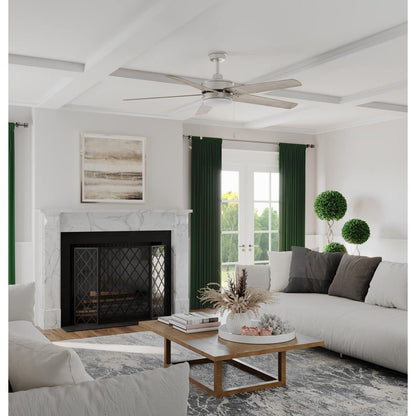 Progress Lighting P2574-8130K Protruding Mount, 5 Driftwood Blades Ceiling fan with 18 watts light, Antique Nickel