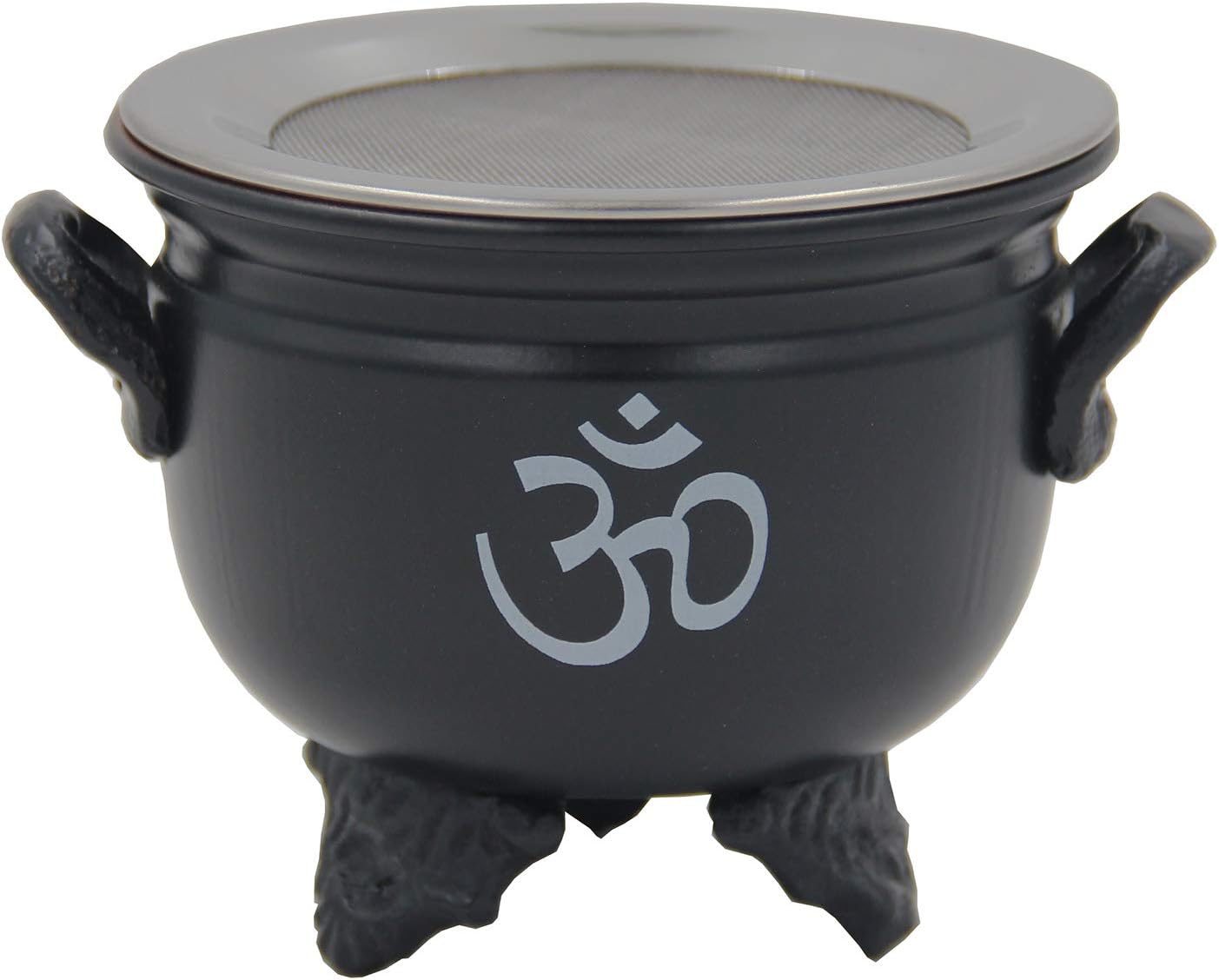 Large Metal Charcoal Incense Burner, OM Design