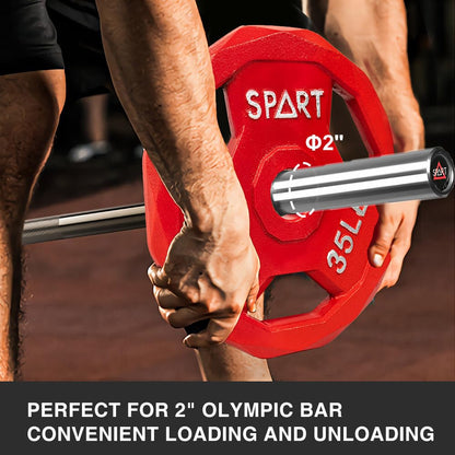 SPART Color Coded Weight Plate 155LB Combo Set, 2-Inch Cast Iron Metal Weight Plates for Barbell,Solid Cast Iron Olympic Weight Plates for Strength Training, Weightlifting, Crossfit