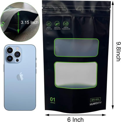 Lock & Seal 20 Pack Reusable Food Storage Bags - Heat Sealable, 1 oz, 6" x 9.8" x 3.15" Inch