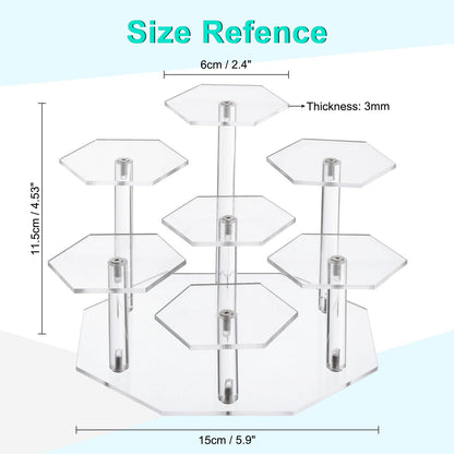 UXcell 7-Tier Acrylic Display Stand for Figures & Collectibles - Clear Acrylic Risers with Perfume Organizers