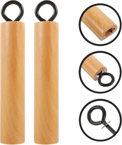 HEMOTON 2pcs Wooden Pot Handle, Universal Detachable Grip Replacement for Wok Frying Pan, Khaki