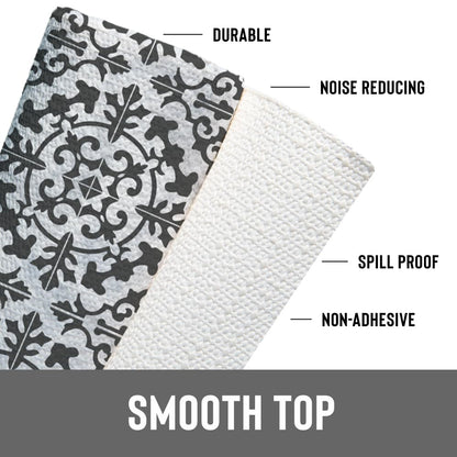 Con-Tact Brand Grip Prints Non-Adhesive Non-Slip Counter Top, Drawer/Shelf Liner, 12" x 20' (Carrara Tile Charcoal)