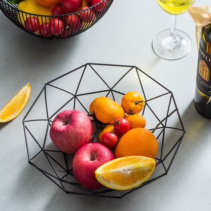 Metal Wire Fruit Bowl, Iron Arts Fruit Storage Basket for Kitchen Counter, Decorative Hold for Vegetables, Bread, Snacks
