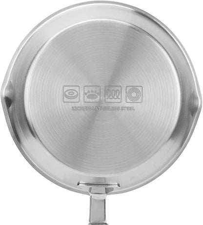 Mini Egg Pan, Stainless Steel Fry Pan, Single Serve Omelet Pan, Small Skillet for Eggs & Pancakes (12cm)