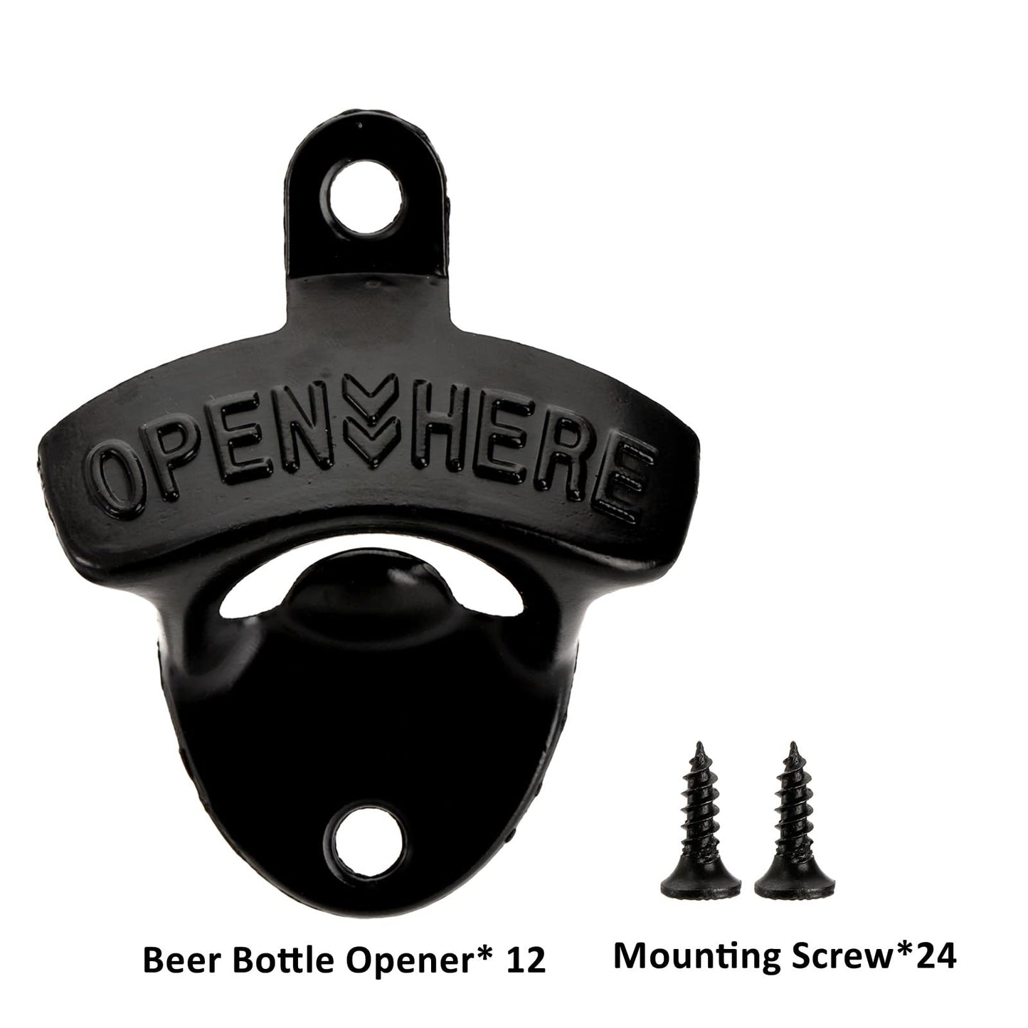 ZOOFOX 12-Piece Wall Mounted Vintage Metal Bottle Opener for Bar, KTV, Home and Outdoor