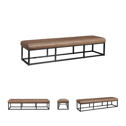Signature Design by Ashley Joston Contemporary Leather Upholstered Accent Bench, Dark Brown & Black