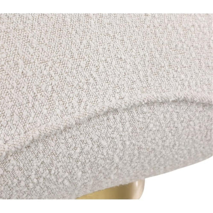 Meridian Furniture 492Cream Geneva Collection Modern | Upholstered Swivel Accent Chair with Rich Cream Boucle Fabric, Brushed Gold Metal Base, Solid Wood Frame, 29" W x 35" D x 27.5" H, Cream