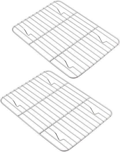Aspire Cooling Rack 2 Pack | 9" x 7" Stainless Steel Baking Racks for Cooking, Baking, Roasting, Grilling