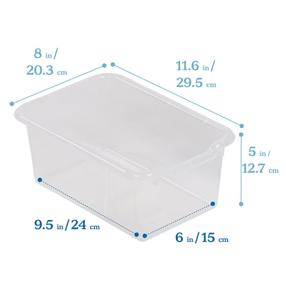 ECR4Kids 5+5 Cubby and Storage Mobile Cabinet with 5 Scoop Front Bins, Kids Furniture, Clear