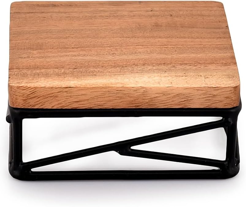 NIRMAN Counter/Plant Set 2 4" 4" 1.75") Riser Square Display Wooden Base Stand for Kitchen/Bathroom Stand of ( x x