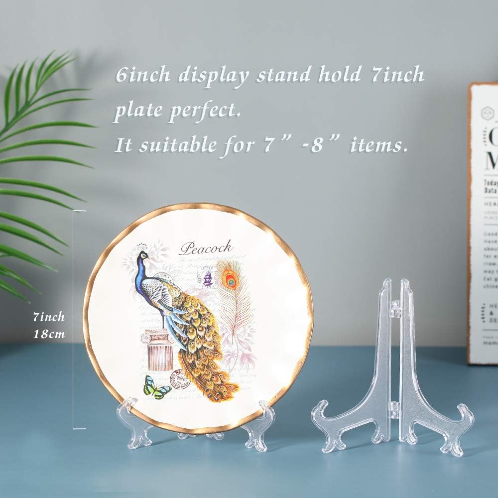Artliving 6" Clear Plastic Easels or Stand/Plate Holders for Pictures, Home Decoration, Weddings, Birthdays (24 Pack)