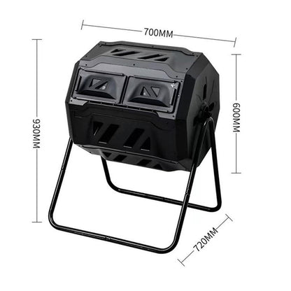 TsoLay Compost Tumbler Outdoor, 160L Dual Chamber Compost Tumbler, High Volume Composter with Sliding Doors, Ventilation Hole Design & Solid Steel Frame, for Garden, Kitchen, and Yard Waste