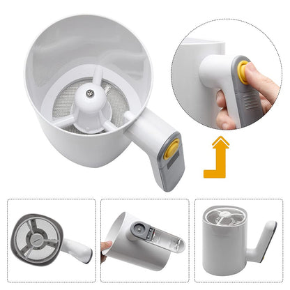Electric Flour Sifter, Handheld Battery Operated Stainless Steel Mesh Shaker, Fine Mesh Cup Shape Powder Shaker Strainer Kitchen Cooking Baking Pastry Tools 4 Cup/1L Capacity