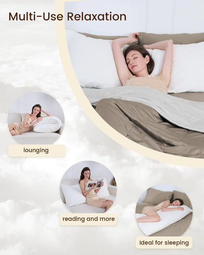 20"x54" ZonLi Body Pillows for Adults, Quilted Long Pillow for Bed, Body Pillow with Removable Cotton Cover