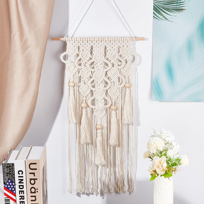 FREEBLOSS DIY Macrame Kit for Adults Beginners Bohemian Macrame Wall Hanging Ornament Creative Boho Macrame Wall Art Macrame Tapestry Gift for Mom Girls